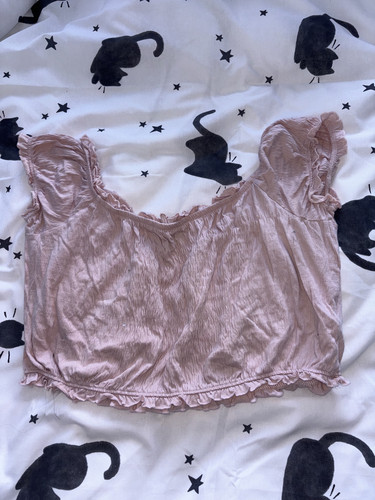 Rose pink stretchy crop top