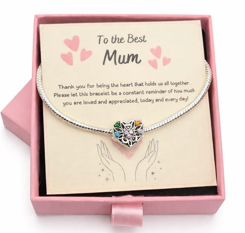 Personalised mum heart charm - ,