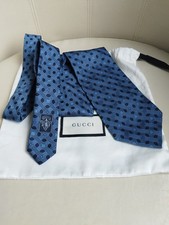 GUCCI Blue Silk Mens Tie