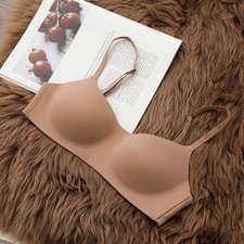 Half Cup Wireless Bra for Women with Smooth Nylon Fabric Comfortable Design