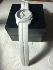 Black dice white ladies rubber watch
