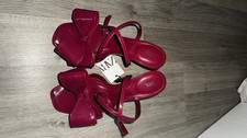Zara Burgundy Bow Heels