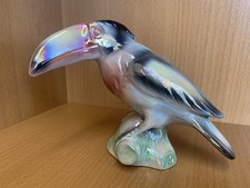 Vintage Jemma Holland Pottery Lustre Toucan Bird Figurine Kitsch Retro