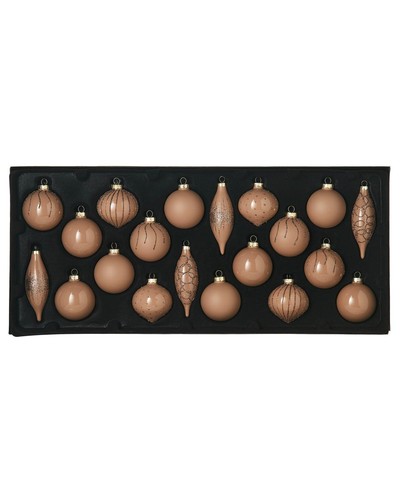 Set glass baubles mocha - set, 20