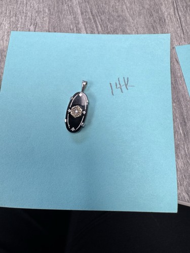 14k white gold mourning - 14k,