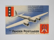 Pander Postjager Postcard 1933 Multiple Stamps Frank Marks