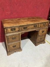 vintage oak pedestal desk