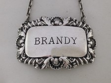 Elizabeth II 1958 Sterling Silver BRANDY Decanter Wine Label Hallmarked London