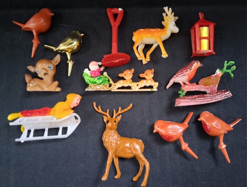Vintage christmas cake topper - vintage,