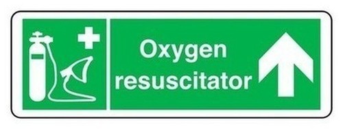 Oxygen resuscitator arrow - oxygen, up