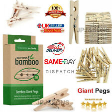 20 WOODEN CLOTHES PEGS WASHING LINE WOOD PEG GARDENS AIRER-DRY NATURAL COLOUR