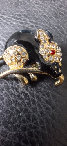 Black enamel gold tone - gold,