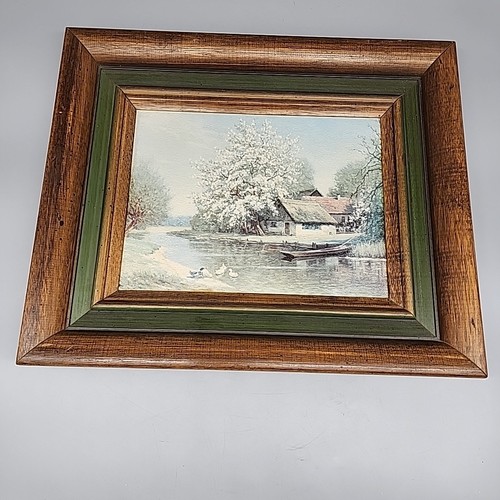 Vintage landscape oil painting - oil,