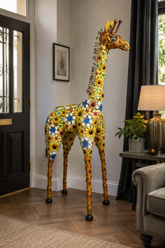Large 195cm metal giraffe - large,