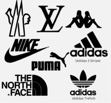 5cm branded Iron On Logos Adi, Performance, Swoosh, N Face