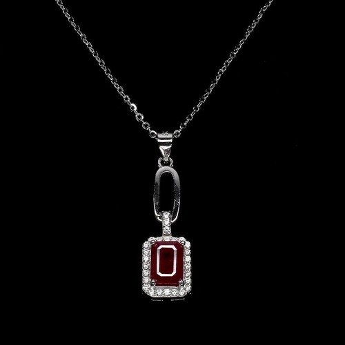 Silver pendant ruby natural - silver,