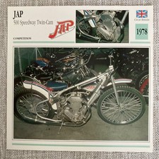 JAP 500 Speedway Twin Cam 1978 Great Britain Edito Service Atlas Motorcycle Card