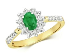 Real Emerald and Diamond Ring