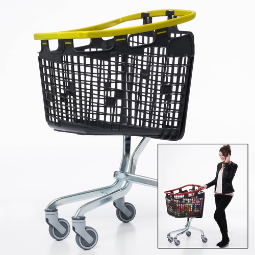 Yellow shopping trolley small - yellow,