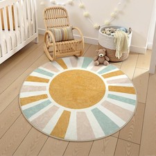 Retro Sun Round Rug 4ft Boho