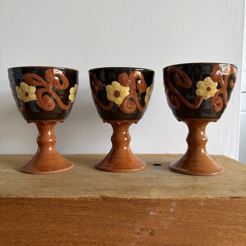Vintage studio pottery goblets - pottery,