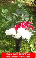 DAD Christmas Grave Vase & Flowers Memorial Flower Holder Pot Spike Crem Plastic