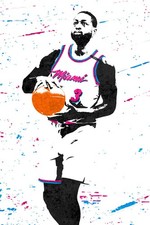 358860 Dwayne Wade Miami Vice Heat Art Decor Wall Print Poster