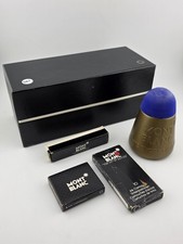 Lot Of Mont Blanc Vintage Inkwell & Ink Cartridge W Original Mont Blanc Box