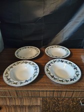 royal Doulton burgundy rimmed soup bowls Set Of Four