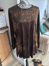 Stephen Y Velvet Brown Tunic Top Size L