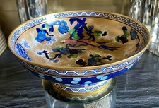 Losol Ware Keeling & Co Large Footed Andes Pattern Bowl Parrot Macaw 1930s