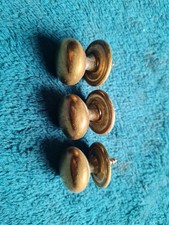 3 x old Vintage brass round