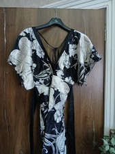 Kimono Style Dress, Black And Silver.Size 14.