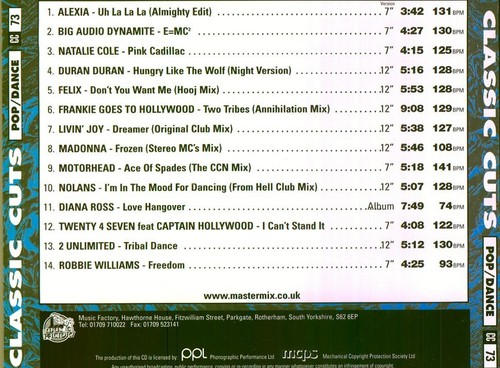 Mastermix classic cuts pop - cuts,