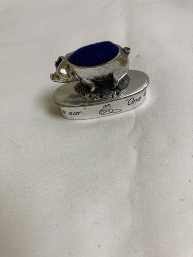 Sterling silver pig sewing pin - sterling,