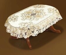Oval lace cream/dark gold Tablecloth NEW 51" x 71" perfect gift