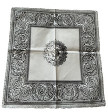 10 Stunning Black & White Roman Theme Square Napkins Exc cond