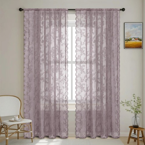 Lace sheer curtain panel - 1, pc