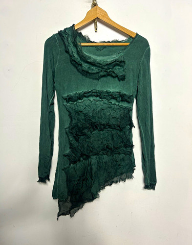 Dark green silk asymmetric