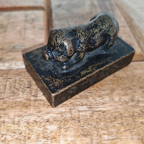Antique bronze chinese pig - chinese,