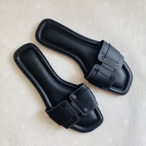 New primark black flat mules - new,