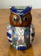 Cloisonne Owl Figure Ornament 