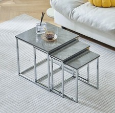 Nest of Tables Set of 3 White