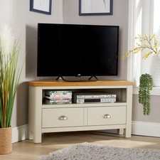 Corner TV Stand Grey Oak Fully