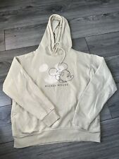 Womens Disney Primark Hoodie, Size XS, Beige, Mickey Mouse, Fleece Lined, (74)