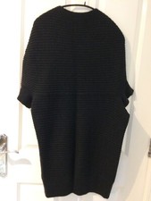 SARAH PACINI Stunning Quirky Knitted Grey  tunic Top size  12 / 14 Lagenlook