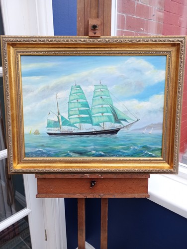 Sailing ship oil board - ship, on