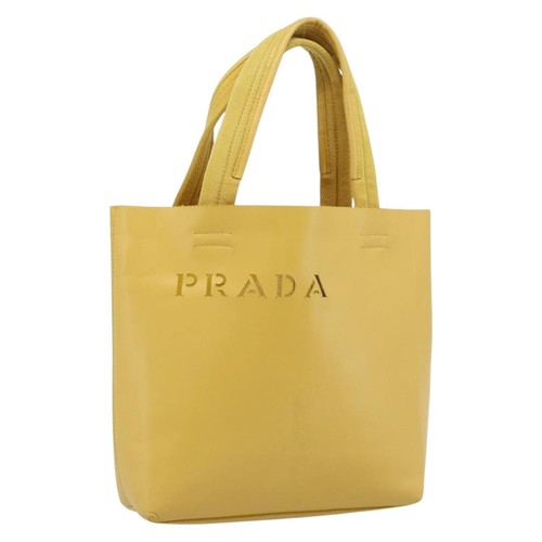 Prada hand bag leather - leather, yellow