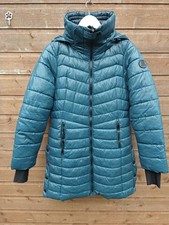 Steve Madden Coat Women's Quilted Puffer Jacket Size M Hooded Blue Green