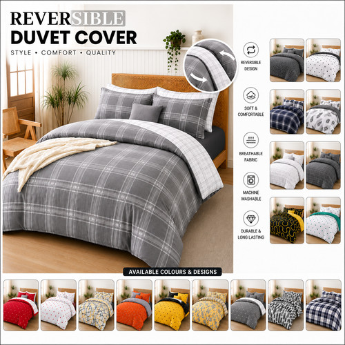 Reversible printed duvet cover - reversible,